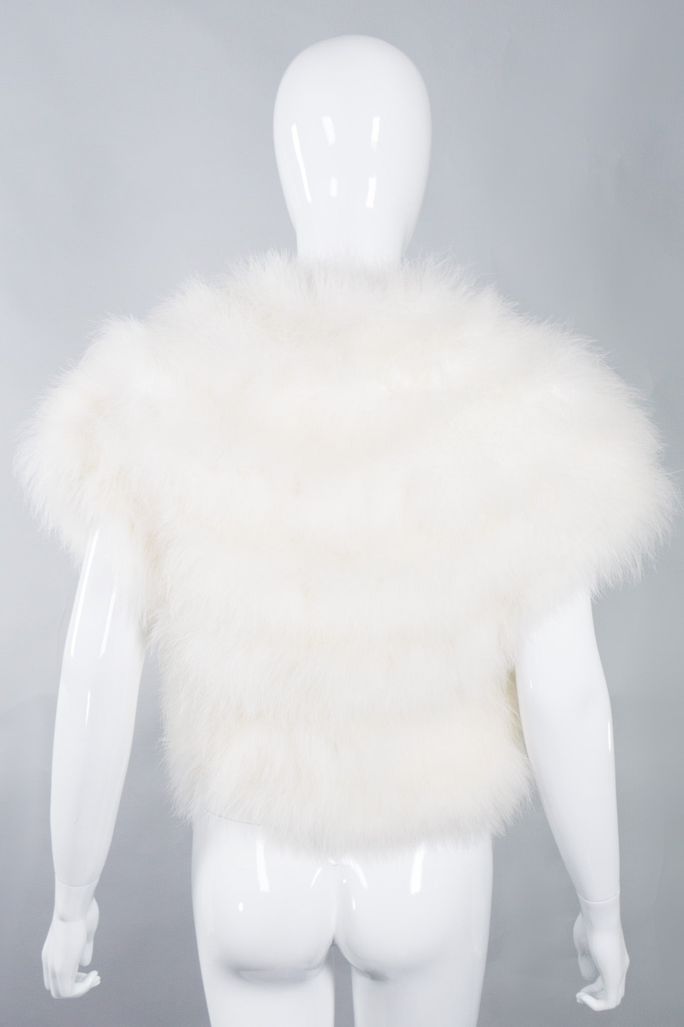 Climax Vintage Marabou Feather Chubby Bolero Shrug Wedding Jacket