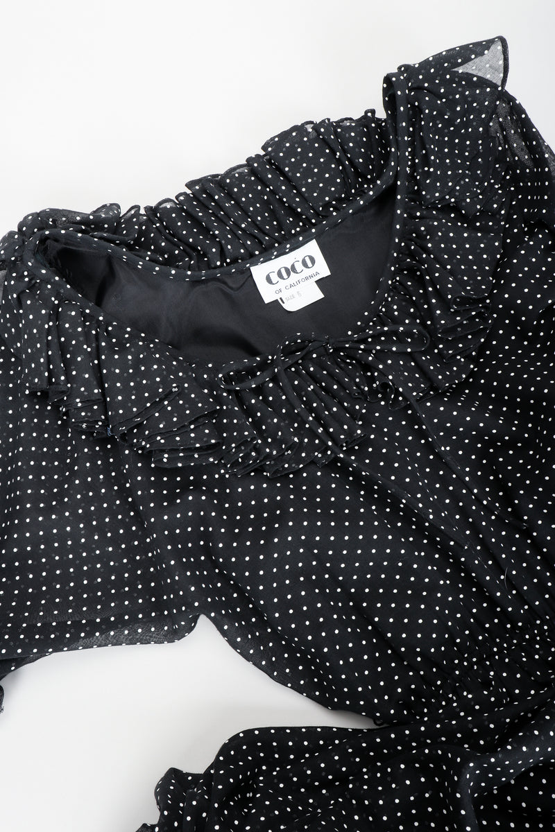 Vintage Coco of California Mini Dot Peasant Dress neckline at Recess Los Angeles