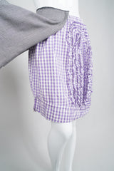 Comme des Garçons Mixed Media Draped Panel Gingham Skirt