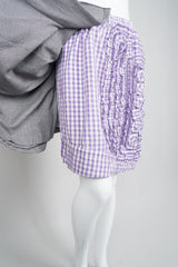 Comme des Garçons Mixed Media Draped Panel Gingham Skirt