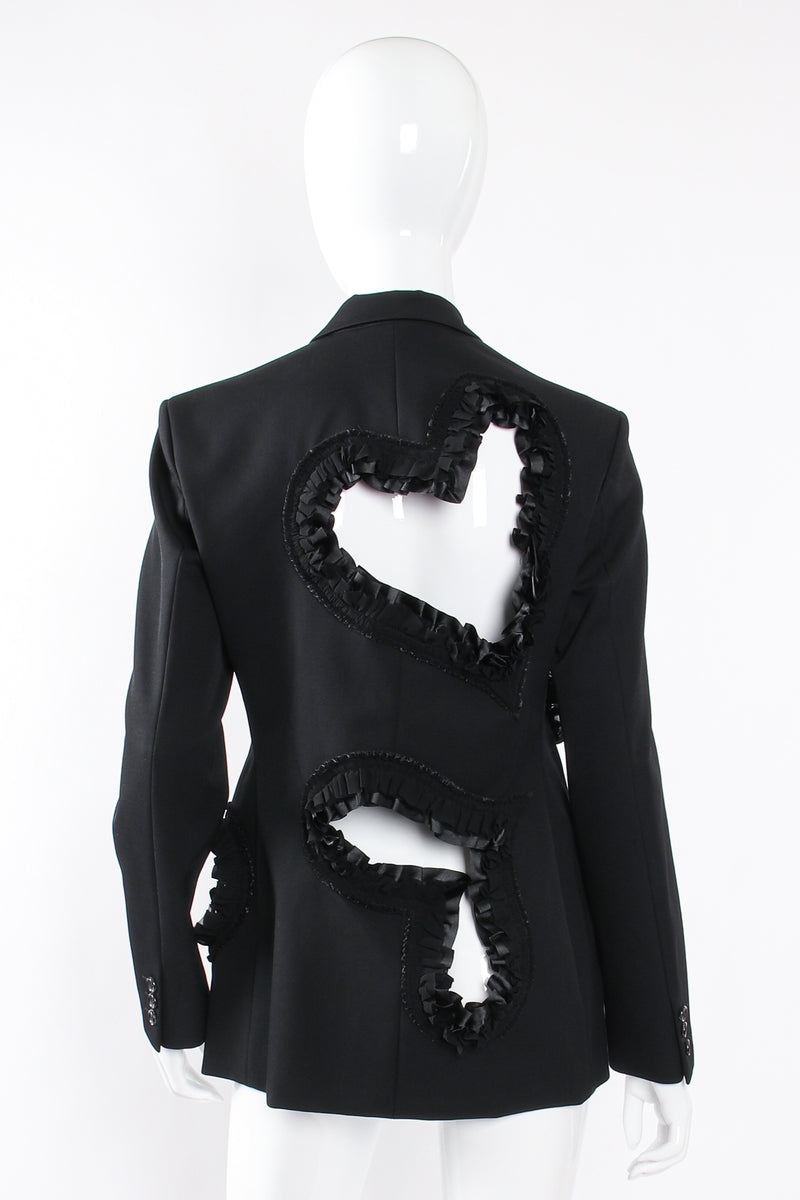 Vintage Comme des Garçons Ruffle Heart Cutout Jacket on Mannequin back at Recess Los Angeles