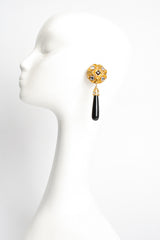 Vintage Craft Baroque Mirrored Teardrop Earrings on Mannequin at Recess Los Angeles