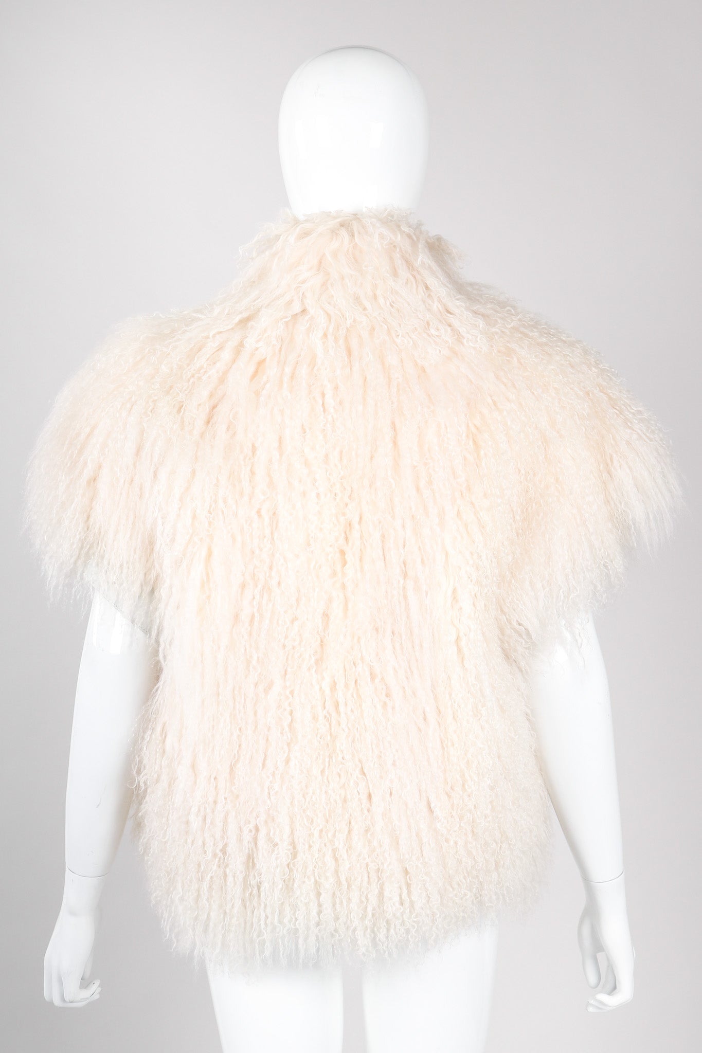 Recess Los Angeles Vintage Mongolian Lamb Silky Fur Leather Rocker Vest