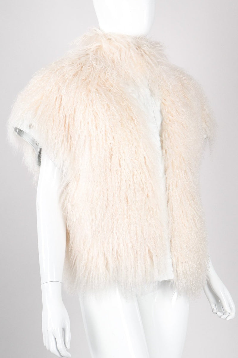 Recess Los Angeles Vintage Mongolian Lamb Silky Fur Leather Rocker Vest