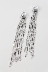 Vintage Crystal Disco Ball Tassel Waterfall Earrings