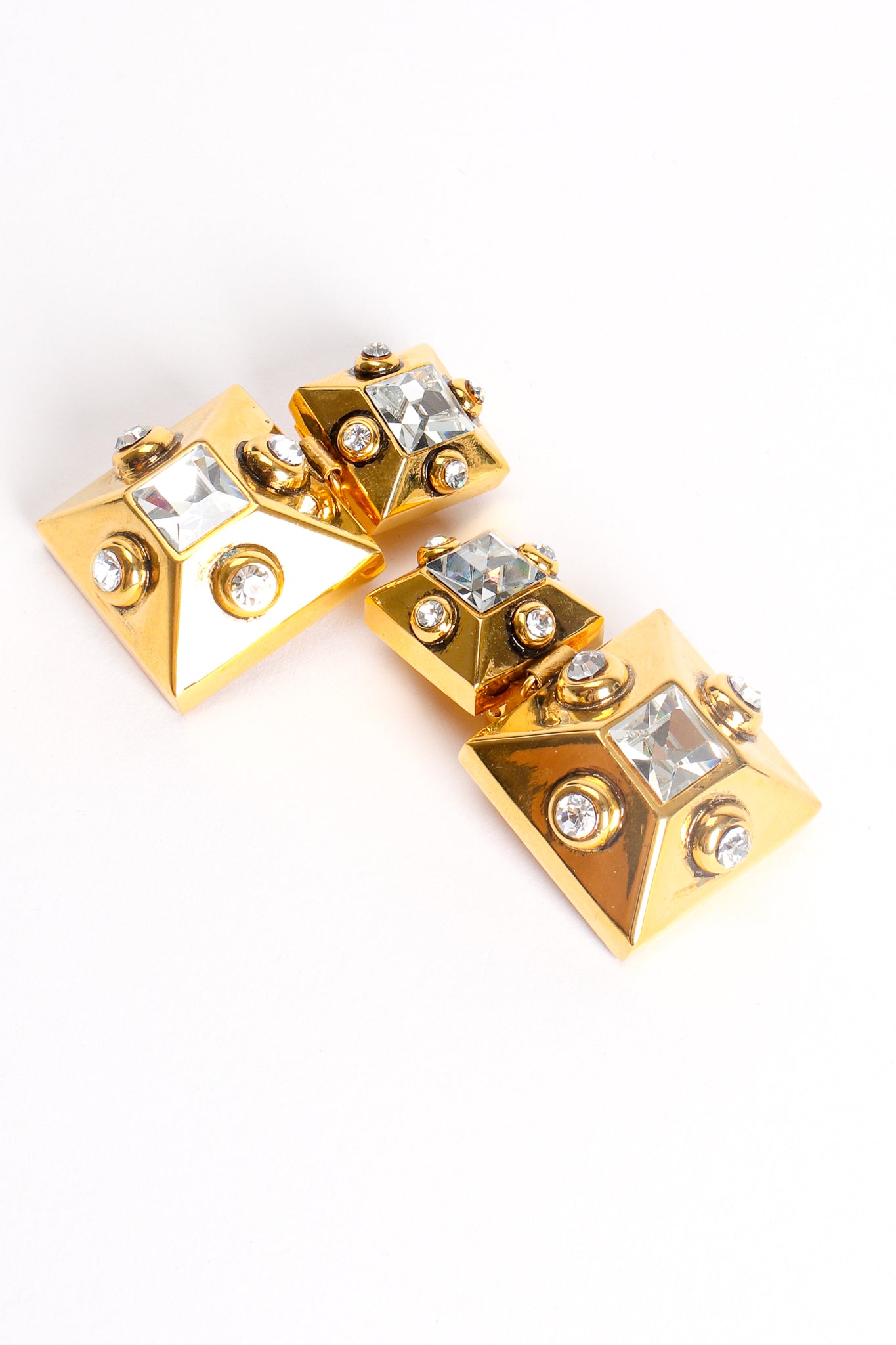 Vintage Beveled Pyramid Drop Earrings at Recess Los Angeles