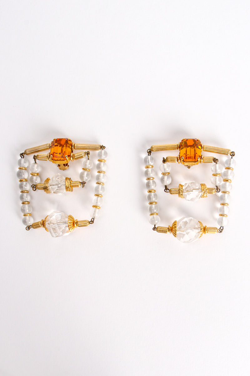 Vintage Trapeze Beaded Square Earrings at Recess Los Angeles