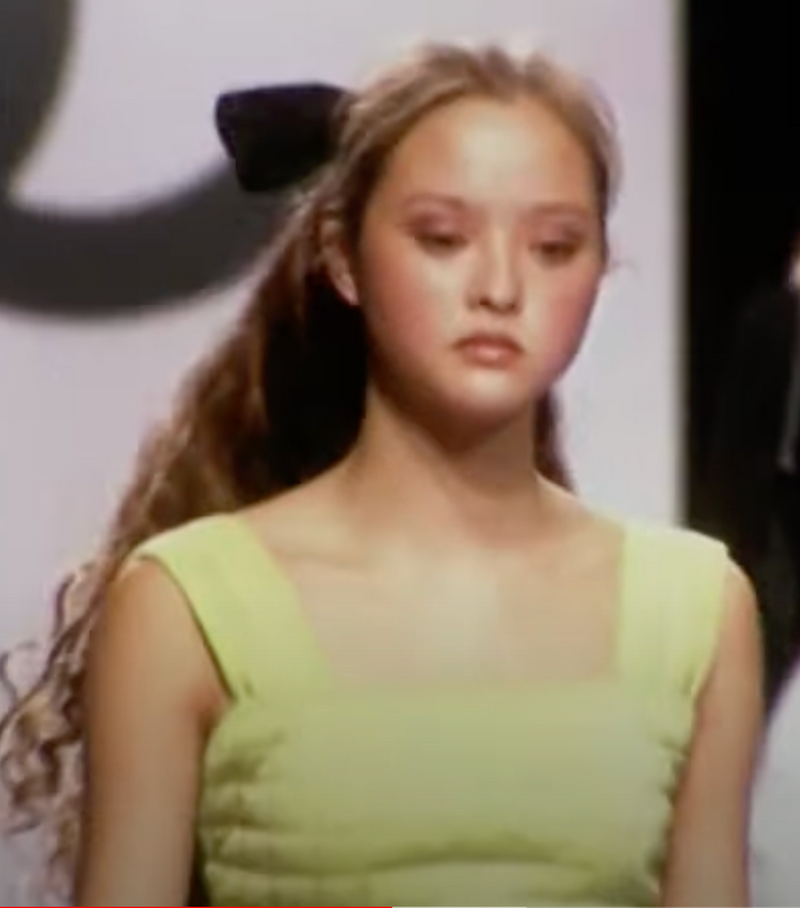 Vintage 2000 S/S Chanel Quilted Tank Top on runway model Devon Aoki  @ Recess Los Angeles