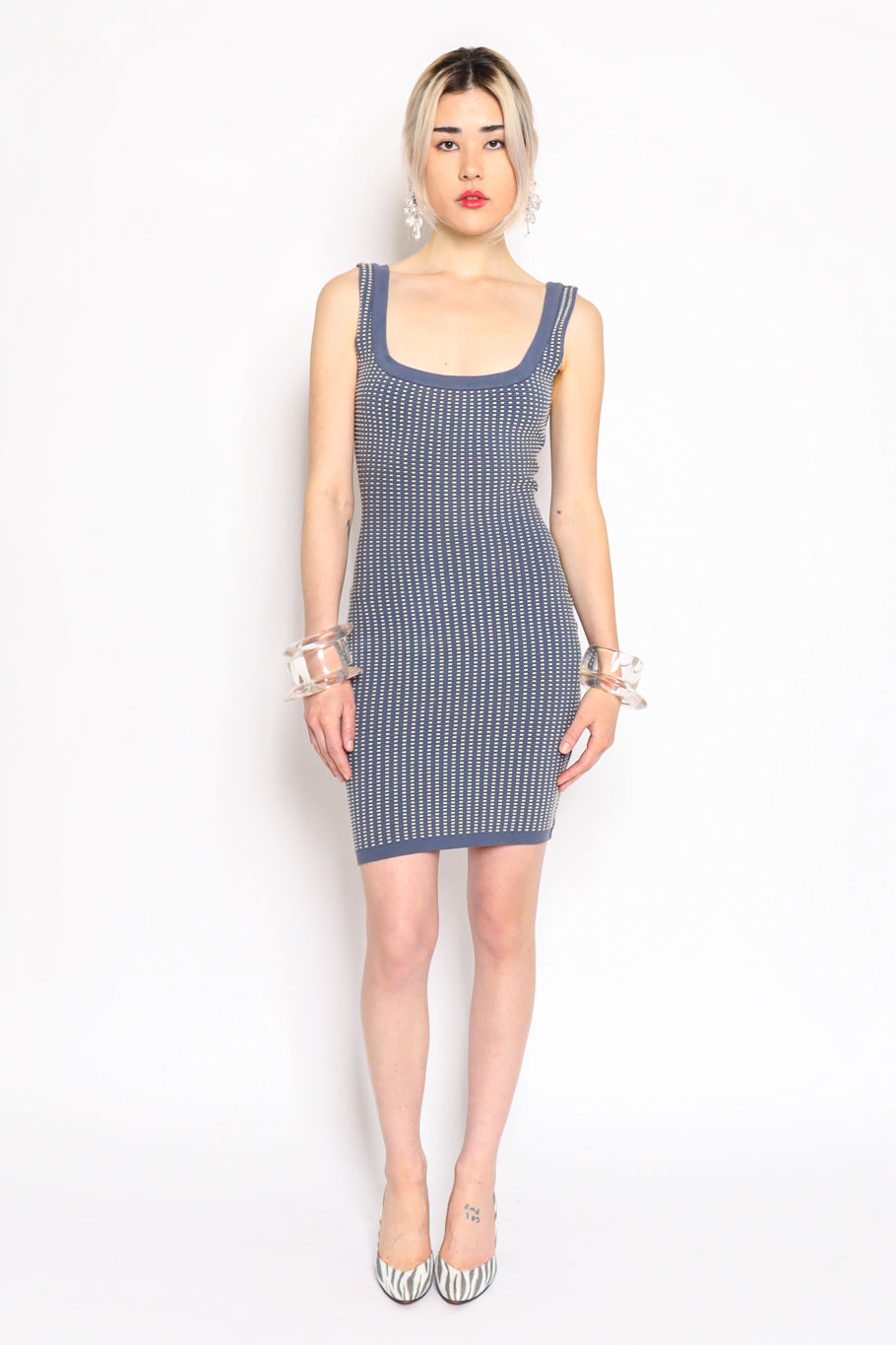 Vintage Alaïa Ribbed Waffle Bodycon Dress II on model Danielle @ Recess Los Angeles