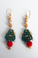 Vintage Dolce & Gabbana Mirror Wreath Rhinestone Earrings back @ Recess LA