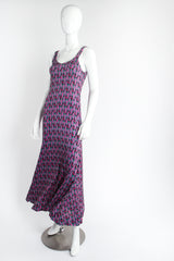 Vintage Diane Von Furstenberg DvF Paisley Maxi Dress & Jacket Set on Mannequin flow at Recess LA