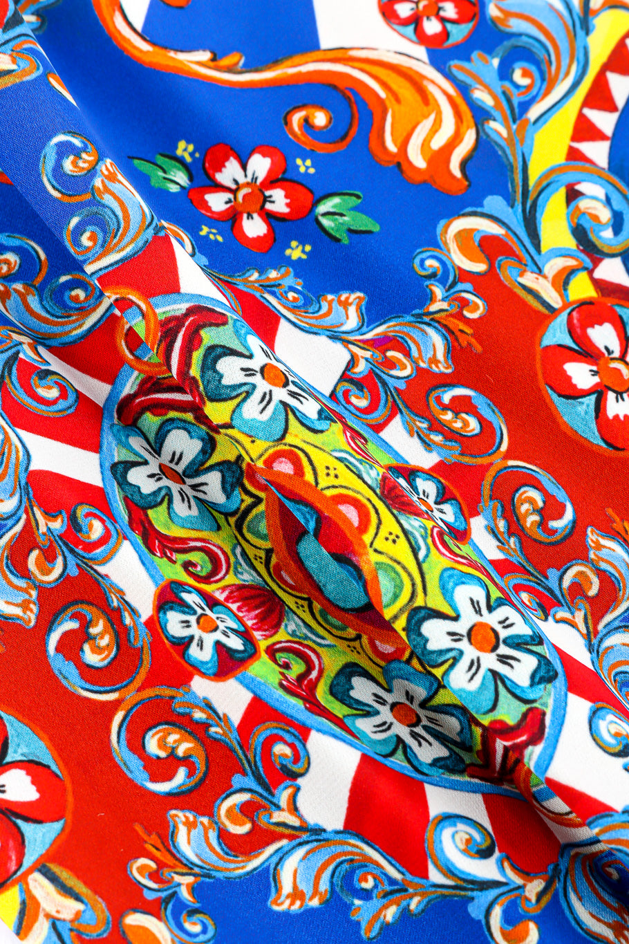 Dolce & Gabbana multicolor printed skirt fabric details @recessla