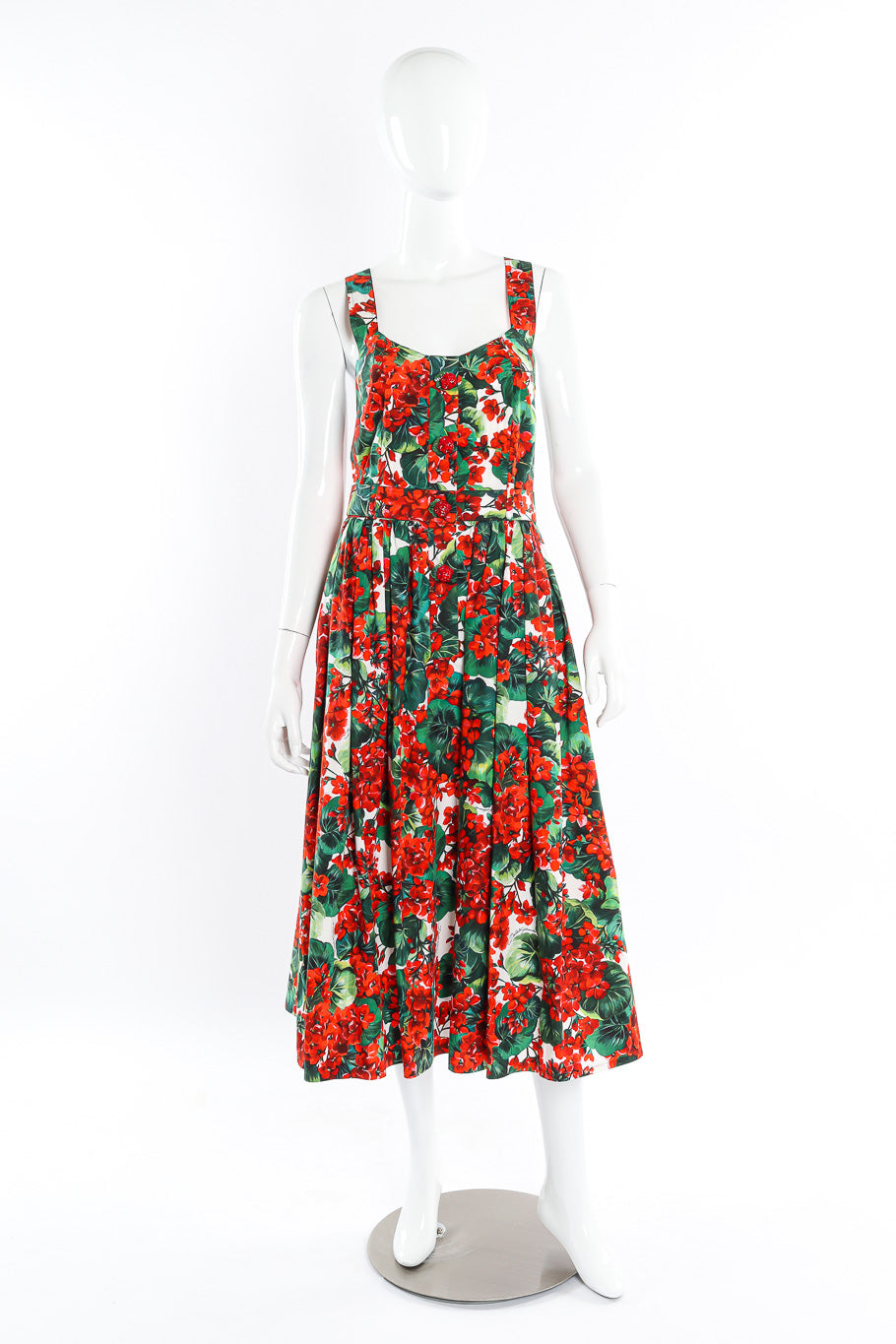 Dolce and Gabbana Floral Leaf Cotton Dress on mannequin @recessla