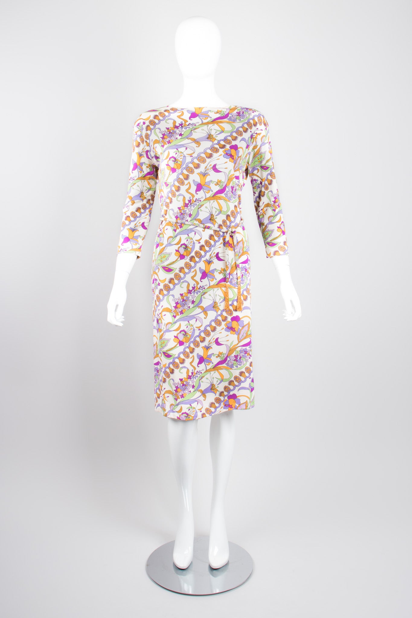 Paola Davitti Vintage Pucci Florentine Festive Floral Silk Jersey Dress