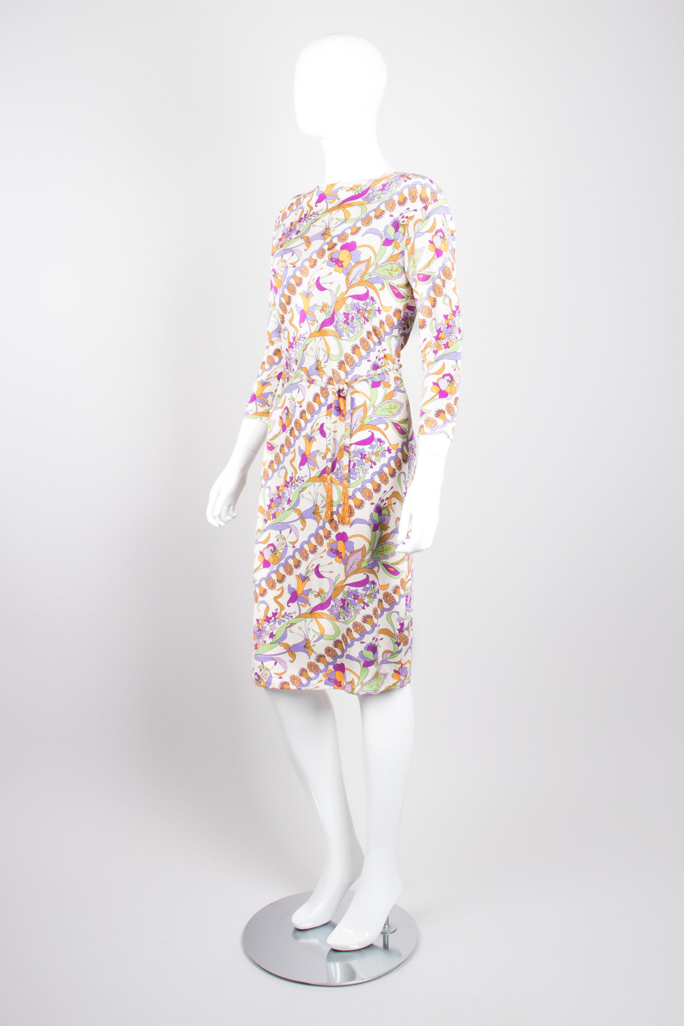 Paola Davitti Vintage Pucci Florentine Festive Floral Silk Jersey Dress