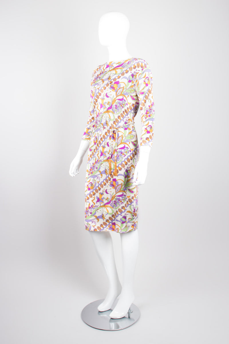 Paola Davitti Vintage Pucci Florentine Festive Floral Silk Jersey Dress