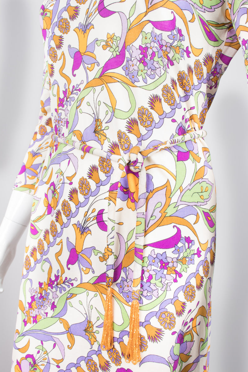 Paola Davitti Vintage Pucci Florentine Festive Floral Silk Jersey Dress