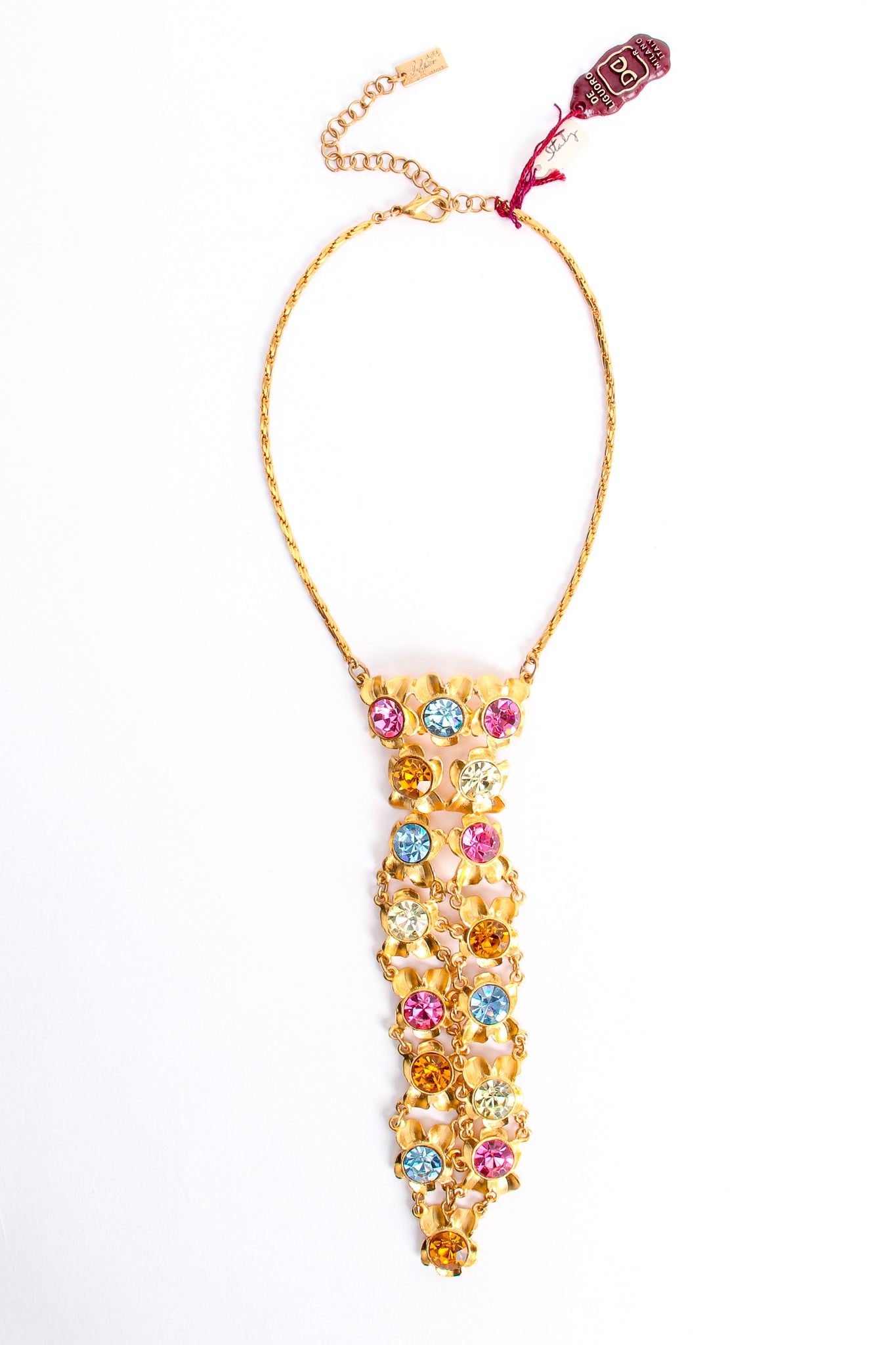 Vintage De Liguoro Crystal Jeweled Necktie Necklace at Recess Los Angeles