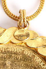 Vintage William deLillo Coin Cabochon Pendant Necklace signature cartouche at Recess Los Angeles