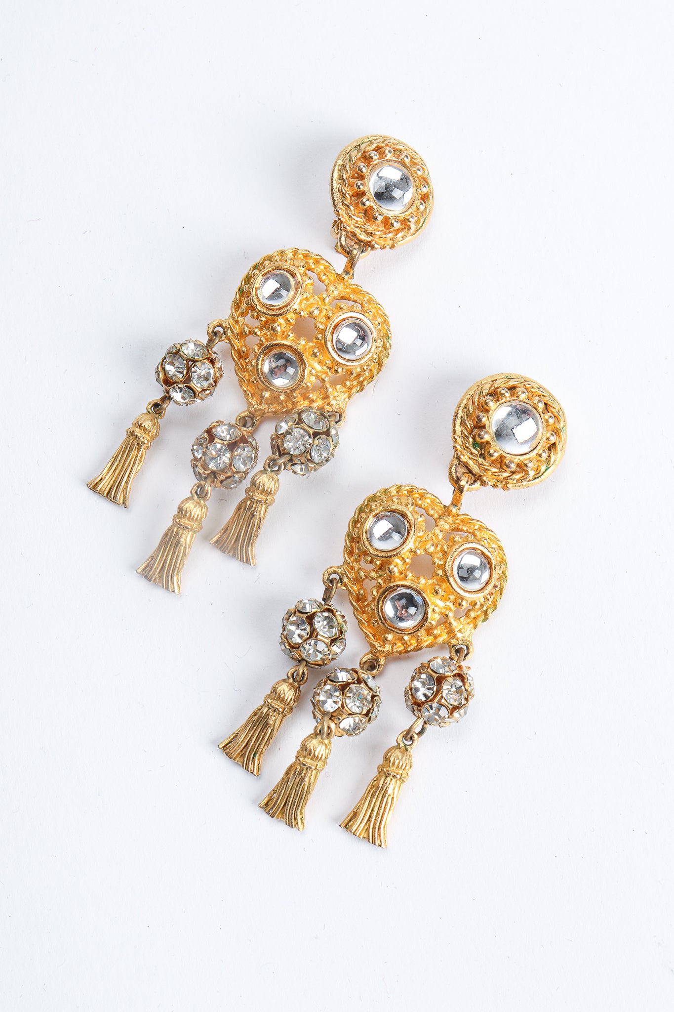 Vintage Deanna Hamro Heart Tassel Drop Earrings at Recess Los Angeles