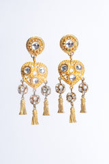 Vintage Deanna Hamro Heart Tassel Drop Earrings at Recess Los Angeles