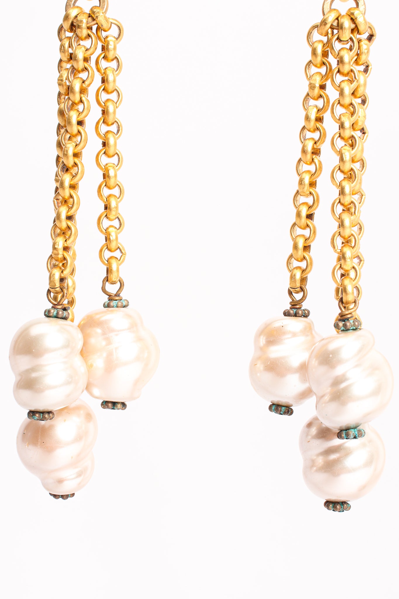 Vintage Deanna Hamro Pearl Chain Drop Earrings at Recess Los Angeles