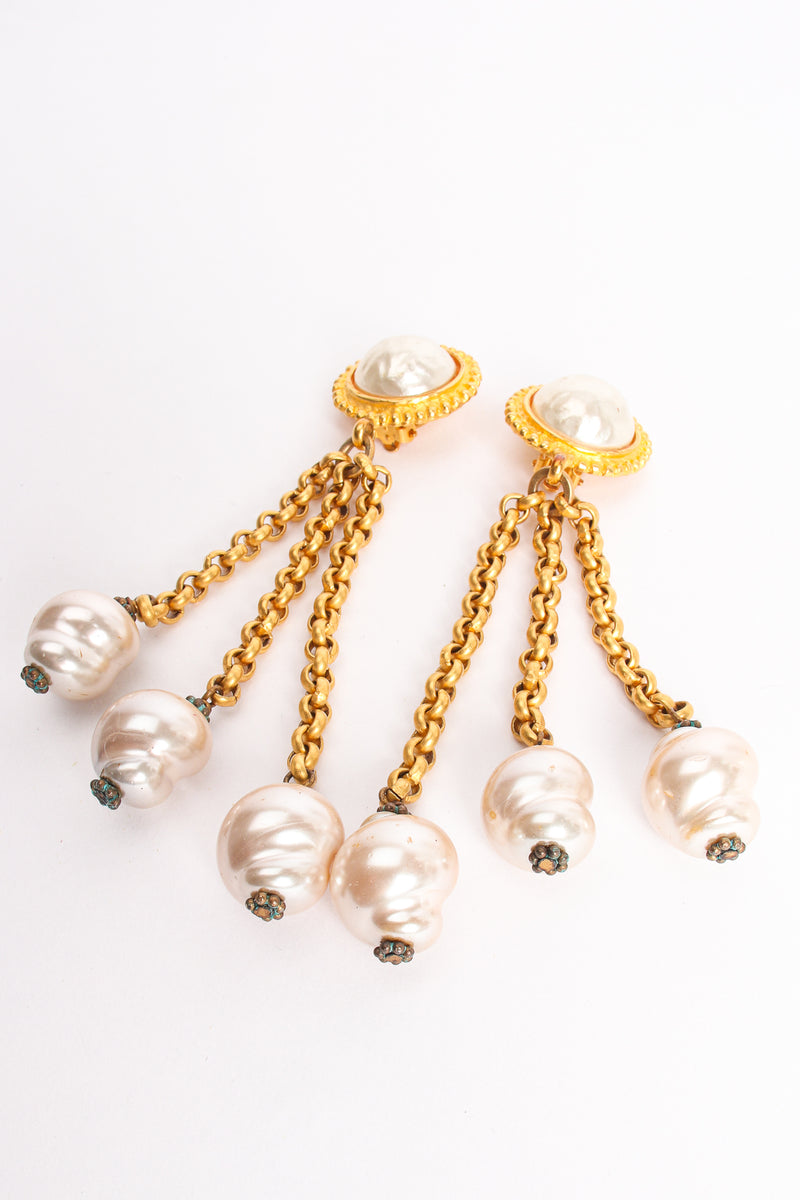 Vintage Deanna Hamro Pearl Chain Drop Earrings at Recess Los Angeles