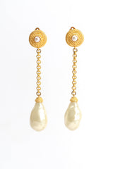 Vintage Deanna Hamro Baroque Pearl Drop Earrings front @ Recess Los Angeles