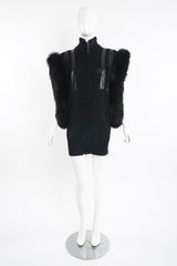 Vintage Delaware Street Long Fur Snake Trim Knit Vest on Mannequin front at Recess Los Angeles