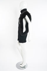 Vintage Delaware Street Long Fur Snake Trim Knit Vest on Mannequin side at Recess Los Angeles