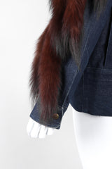 Recess Los Angeles Vintage Mink Tail Trimmed Denim Bomber