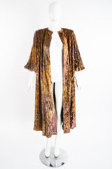 Vintage Diane Freis Plush Silk Tinsel Cape Coat & Scarf on Mannequin front at Recess Los Angeles