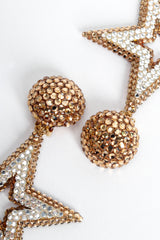 Vintage Diane Lauren Star Rhinestone Dangle Earrings ball close @ Recess LA