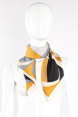 Vintage Christian Dior Colorblock Monogram Silk Scarf on mannequin at Recess Los Angeles