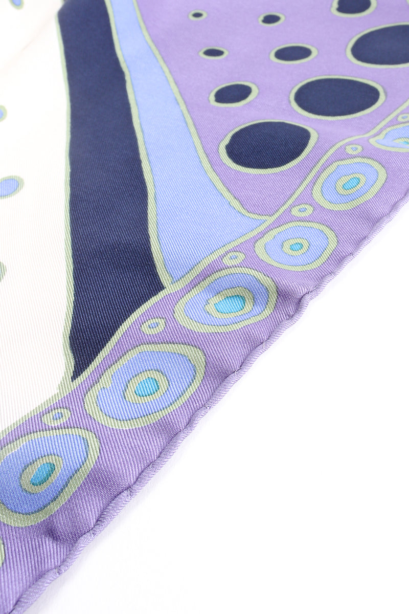 Vintage Christian Dior Graduated Dot Nautilus Swirl Silk Scarf rolled hem at Recess Los Angeles