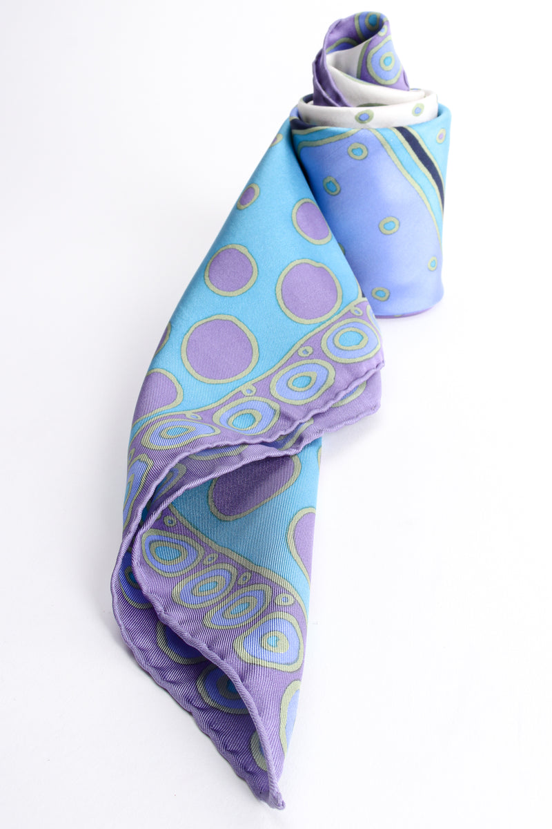 Vintage Christian Dior Graduated Dot Nautilus Swirl Silk Scarf detail at Recess Los Angeles