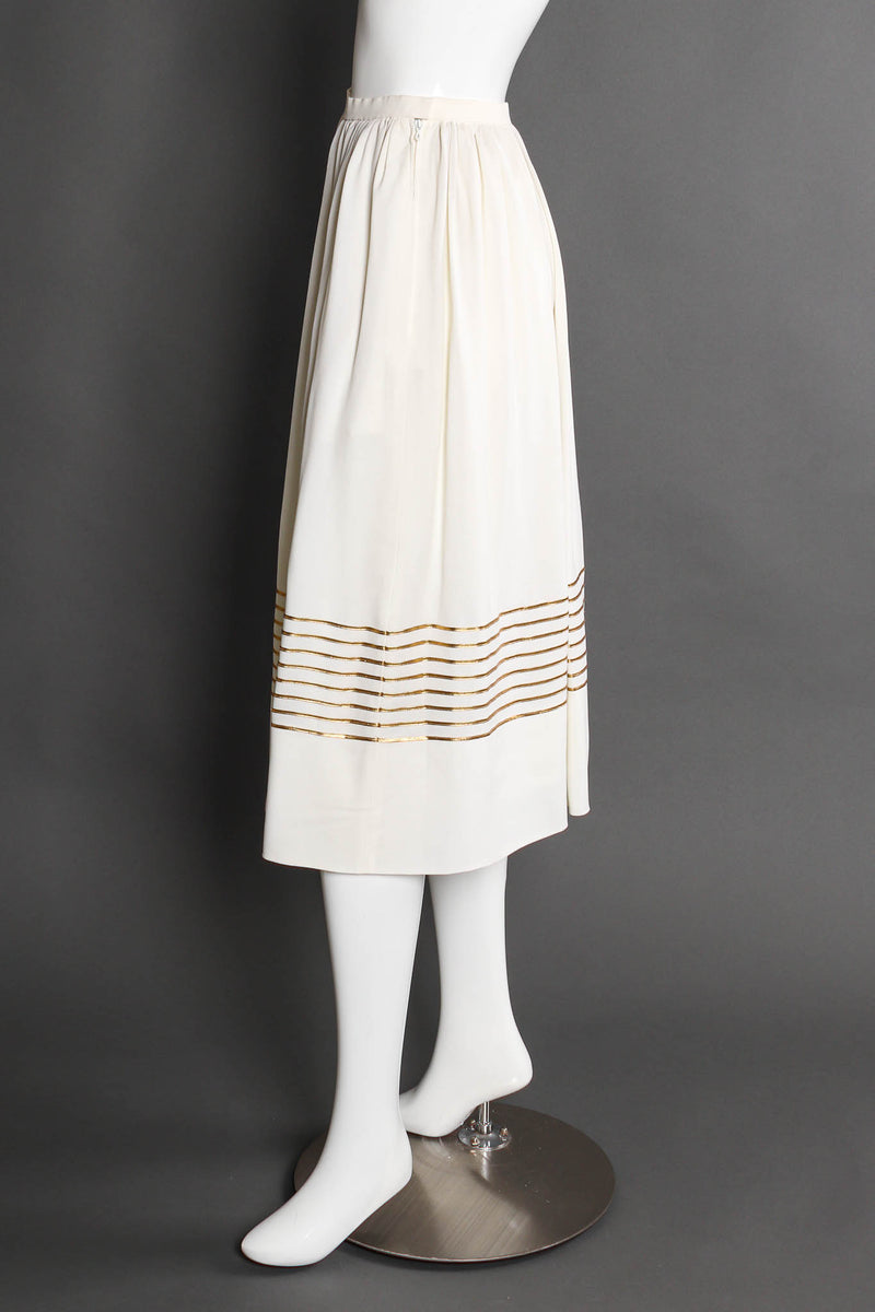 Vintage Christian Dior Ribbon Trim Top & Skirt Set mannequin skirt side @ Recess Los Angeles