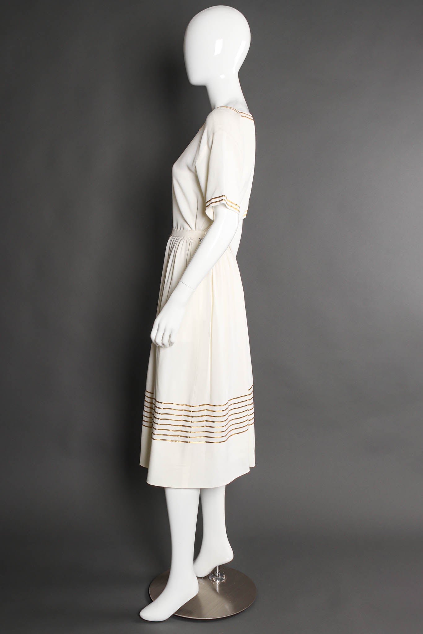 Vintage Christian Dior Ribbon Trim Top & Skirt Set mannequin side @ Recess Los Angeles