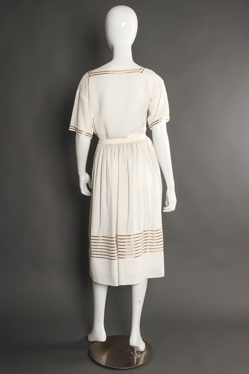 Vintage Christian Dior Ribbon Trim Top & Skirt Set mannequin back @ Recess Los Angeles