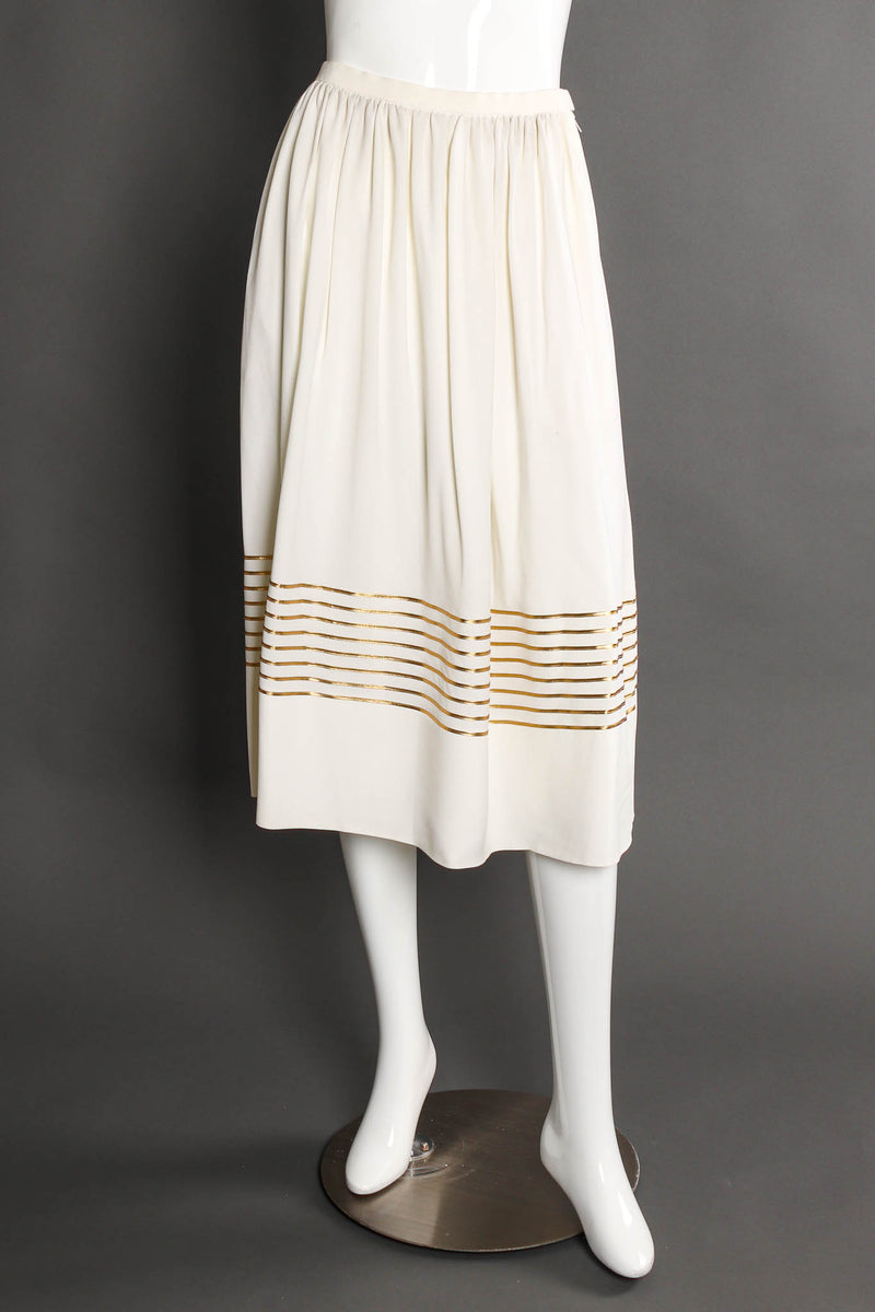 Vintage Christian Dior Ribbon Trim Top & Skirt Set mannequin skirt front @ Recess Los Angeles