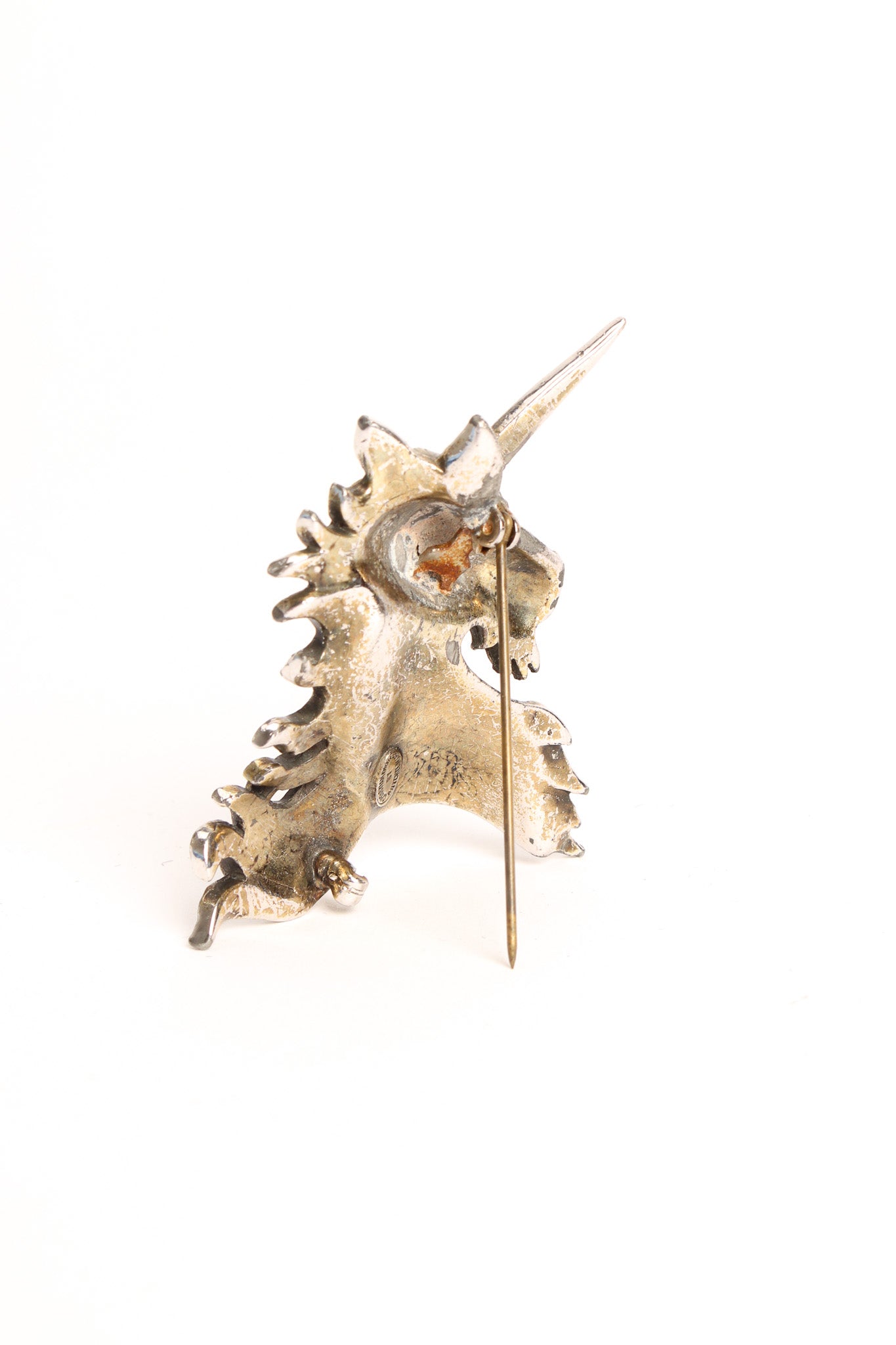 Vintage Christian Dior by Mitchel Maer 1952 Unicorn Crystal Brooch pin open @ Recess LA