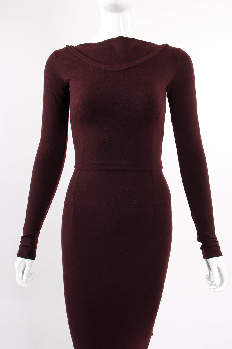 Vintage Dolce & Gabbana Knit Bodycon Dress & Top Set on Mannequin front crop at Recess LA