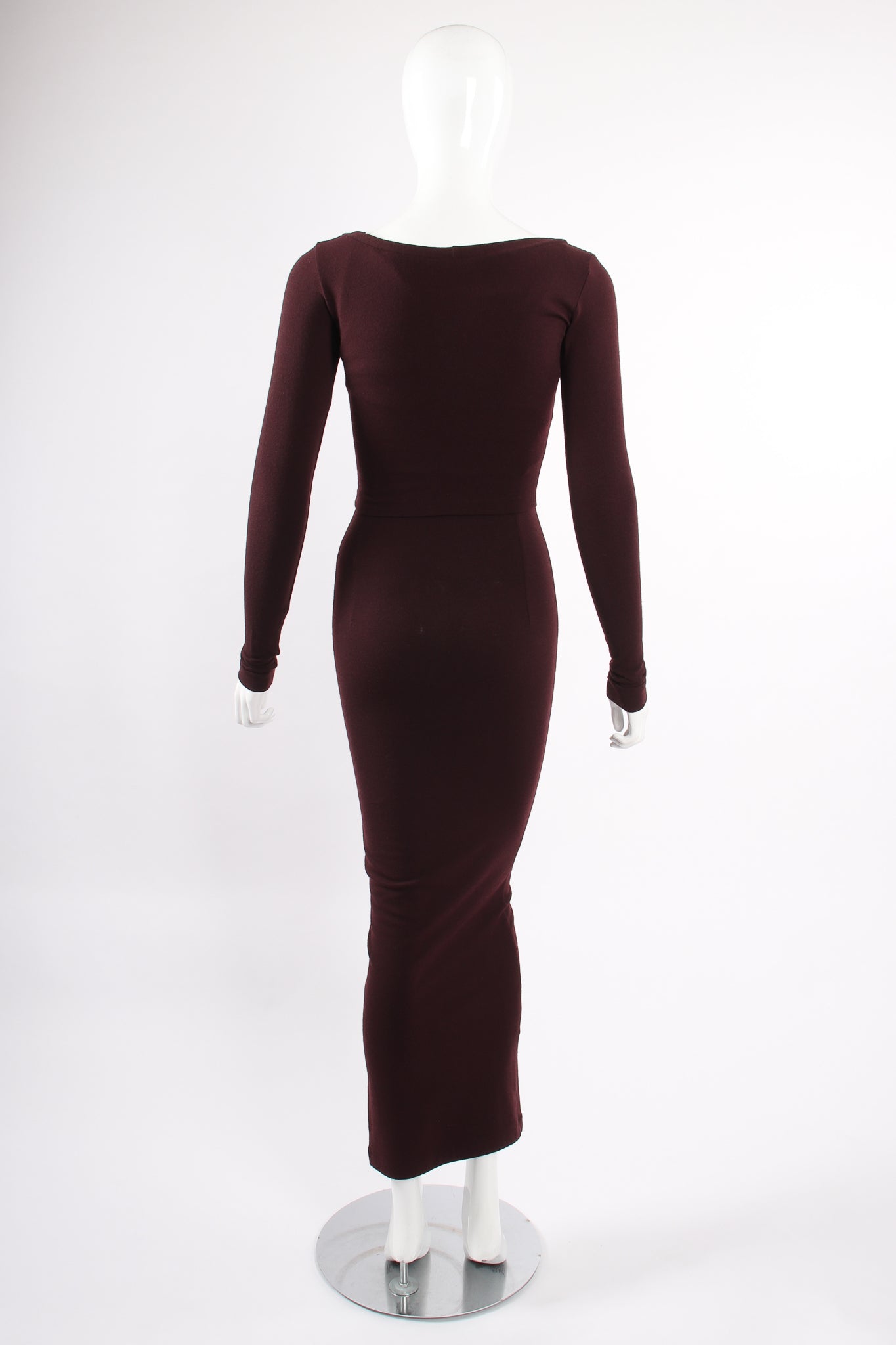 Vintage Dolce & Gabbana Knit Bodycon Dress & Top Set on Mannequin back at Recess LA