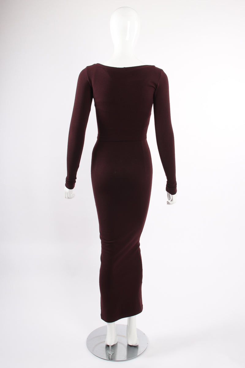 Vintage Dolce & Gabbana Knit Bodycon Dress & Top Set on Mannequin back at Recess LA