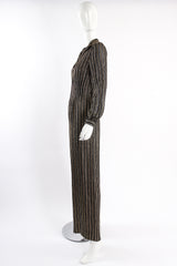 Vintage Dominic Rompollo Lurex Striped Jumpsuit on mannequin side at Recess Los Angeles