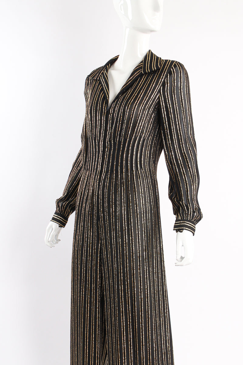 Vintage Dominic Rompollo Lurex Striped Jumpsuit on mannequin crop at Recess Los Angeles