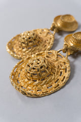 Dominique Aurientis Vintage Goldtone Hat Earrings