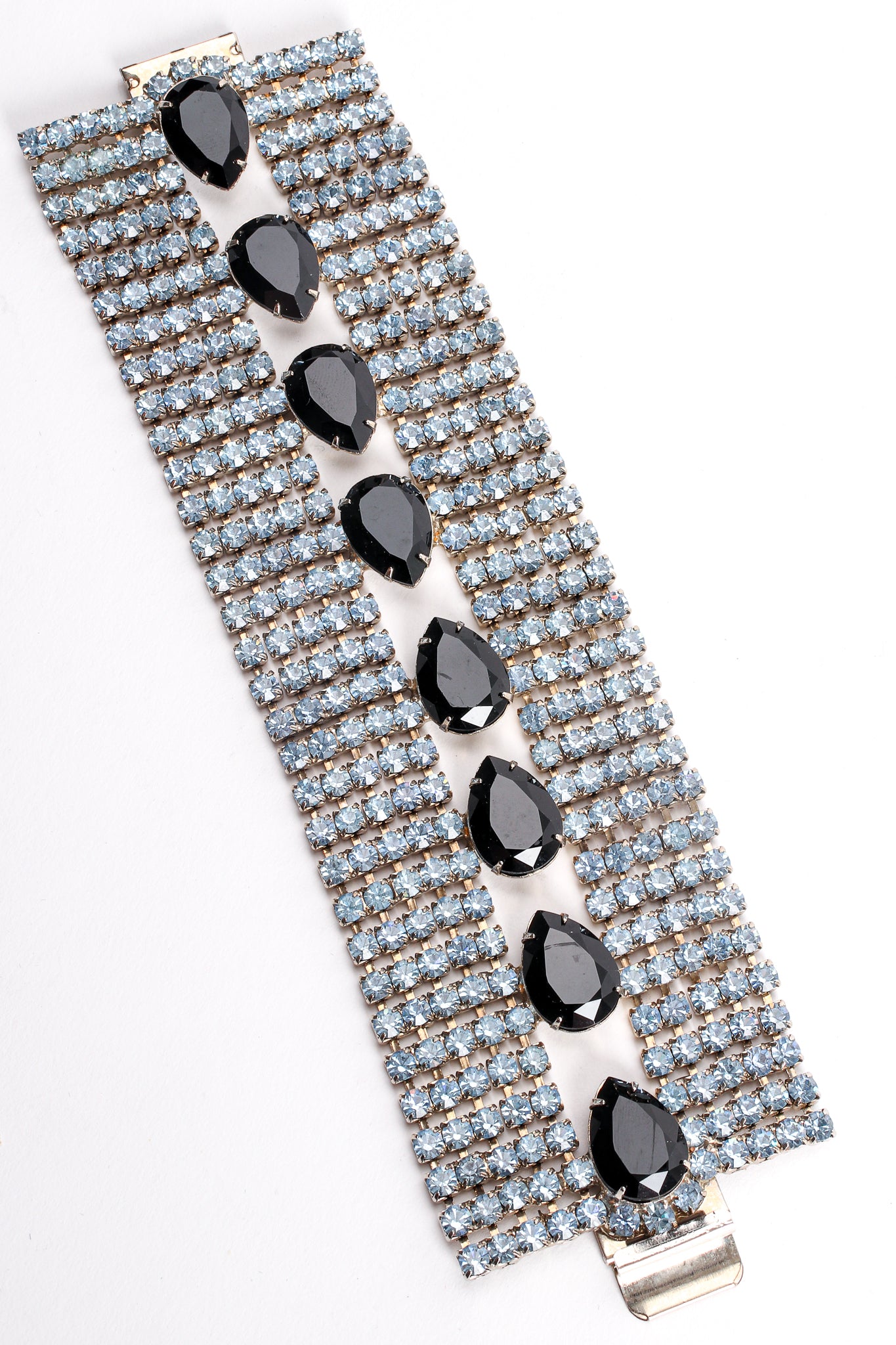 Vintage Dominique Wide Rhinestone Teardrop Bracelet at Recess Los Angeles