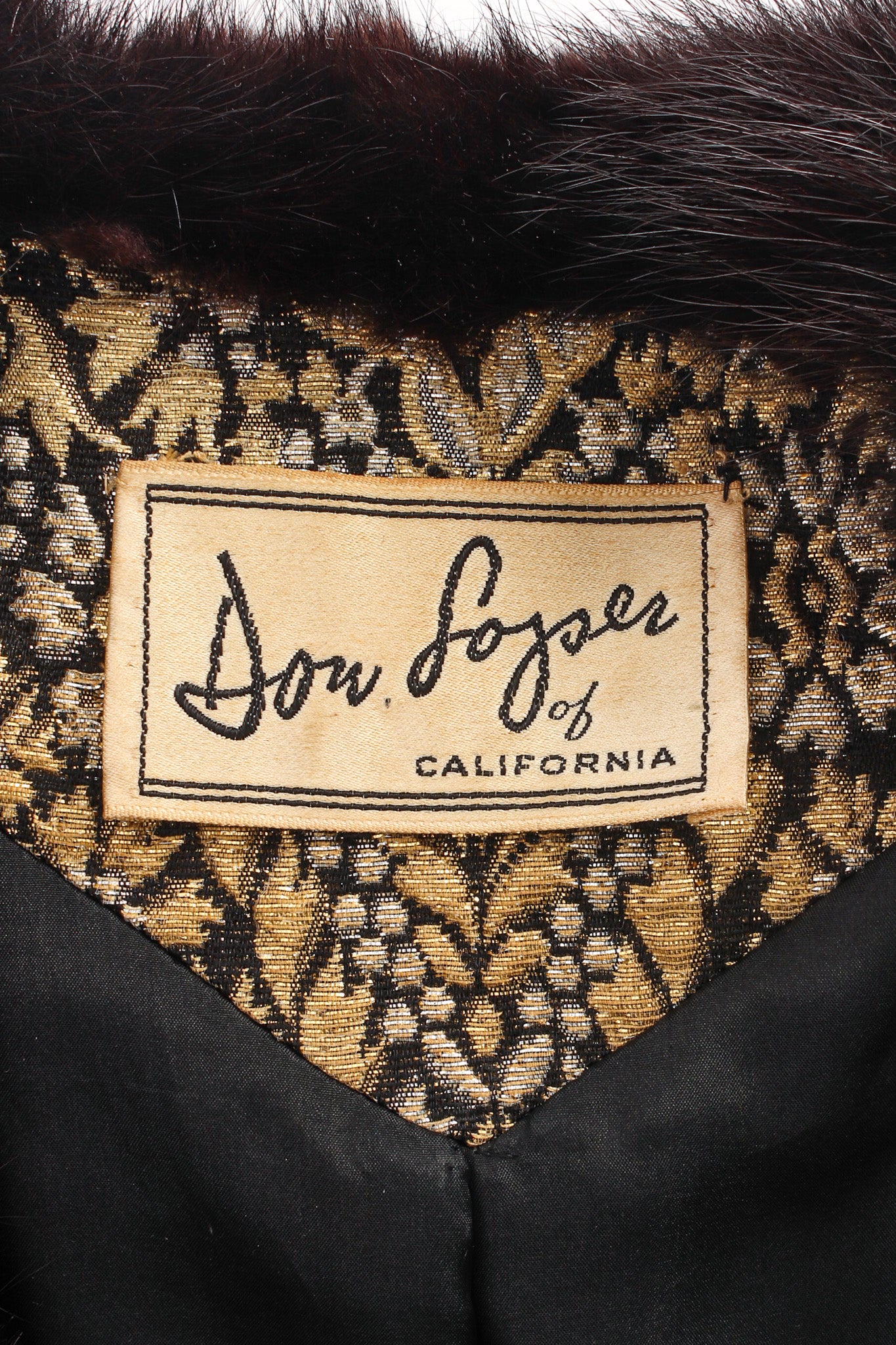 Vintage Don Roper Brocade Fleur Foliage Peacoat tag @ Recess LA