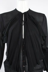 Vintage Donna Karan Essentials Sheer Georgette Jabot Bodysuit neck detail @ Recess LA